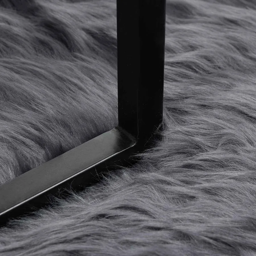 Tapis en fausse TAFALLA Anthracite 240 x 240 cm Polyester - 5