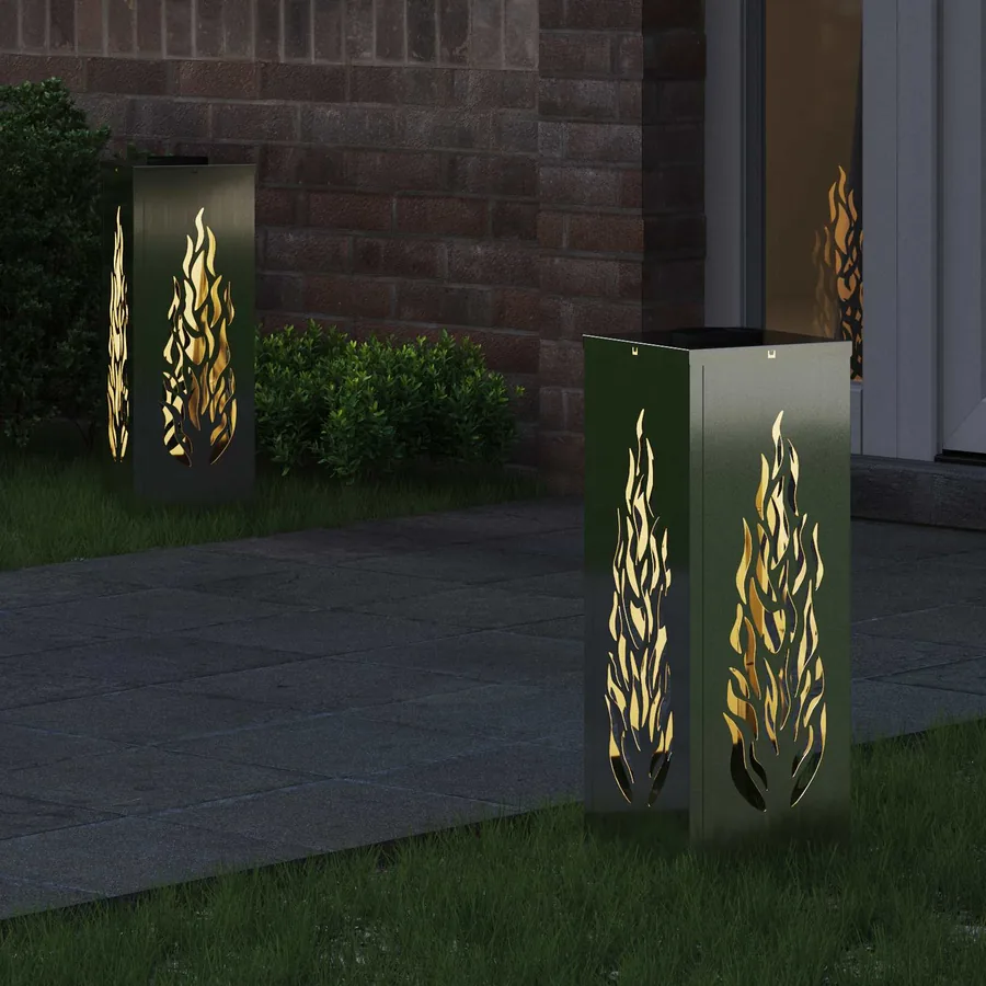 Lumière de chemin LED solaire 2 pcs Blanc chaud 18 x 18 x 50 cm - 3