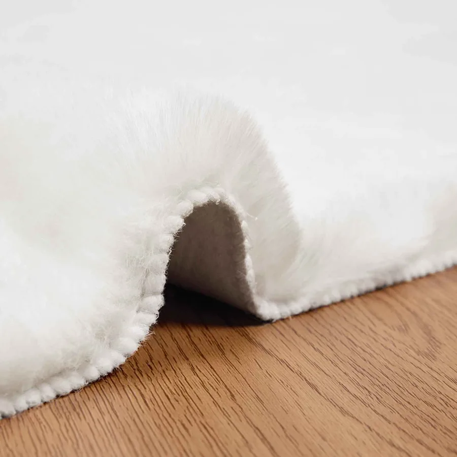 Tapis antidérapant en fausse de lapin OLITE Blanc 200 x 200 cm - 5