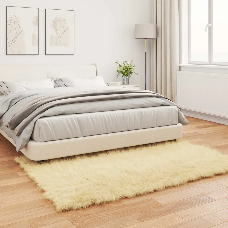 Tapis en fausse TAFALLA Crème 160 x 230 cm Polyester - 4