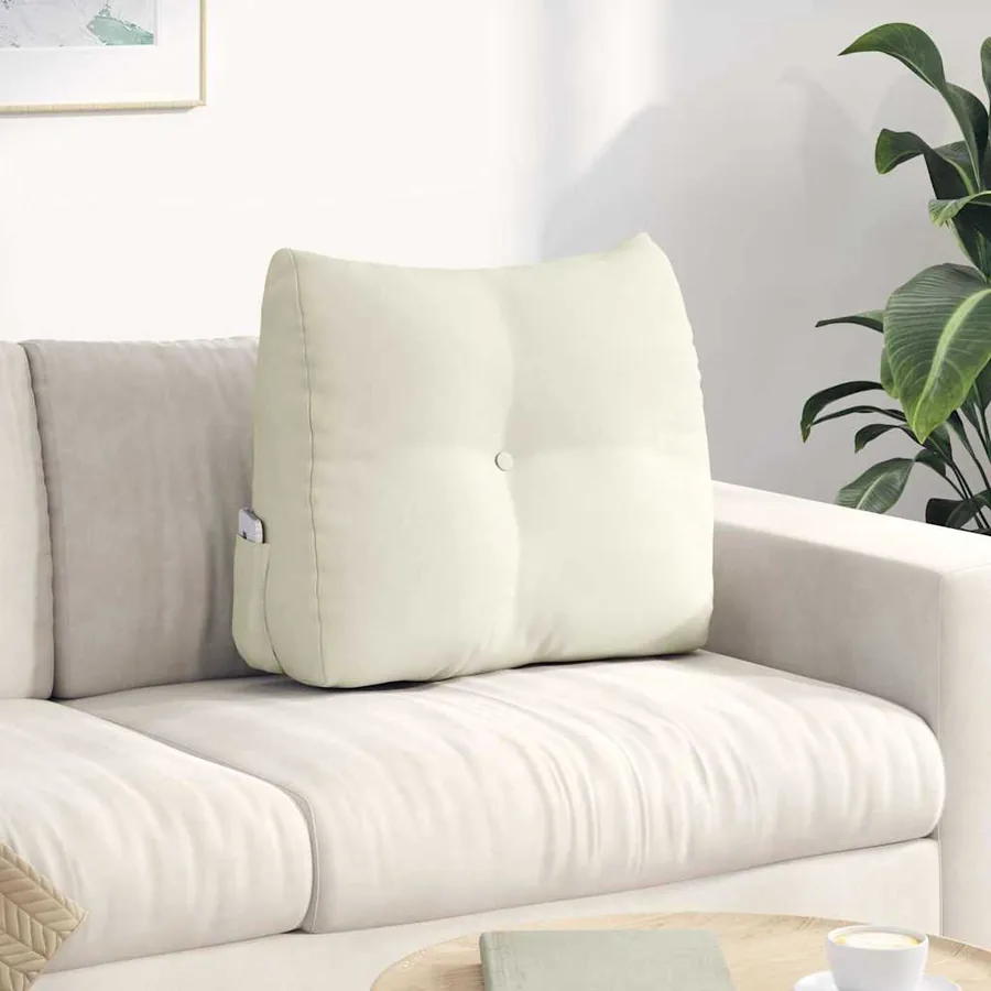 Coussin de Dos Crème 60 x 24 x 50 cm Velours