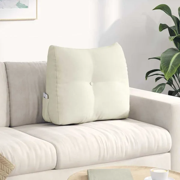 Coussin de Dos Crème 60 x 24 x 50 cm Velours