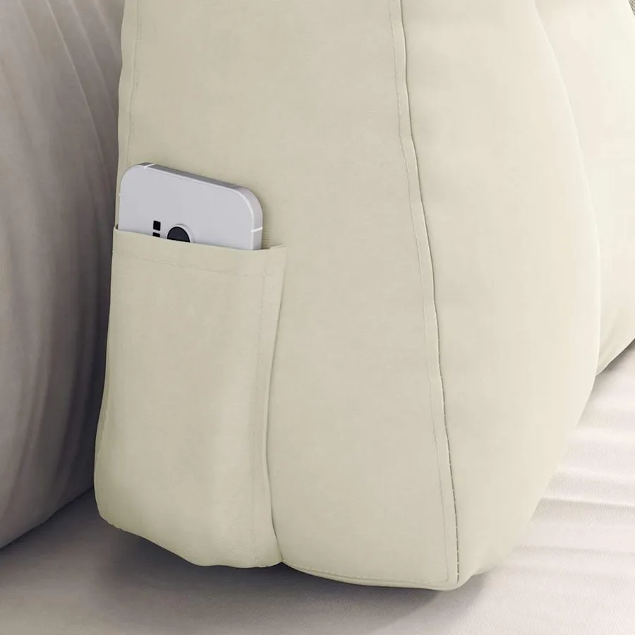 Coussin de Dos Crème 60 x 24 x 50 cm Velours - 5