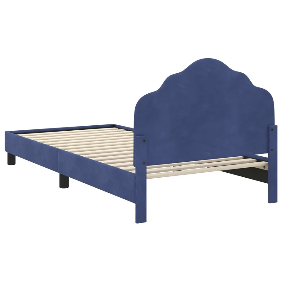 Cadre de lit pour enfants avec tête de lit Bleu police Velours - 7