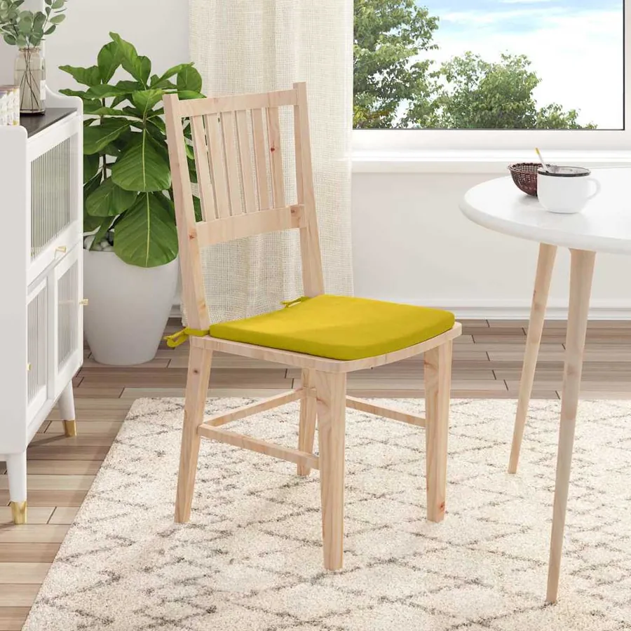 Coussins de siège 4 pcs Jaune 40 x 40 x 3 cm Velours - 4