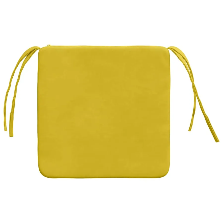 Coussins de siège 4 pcs Jaune 40 x 40 x 3 cm Velours - 7