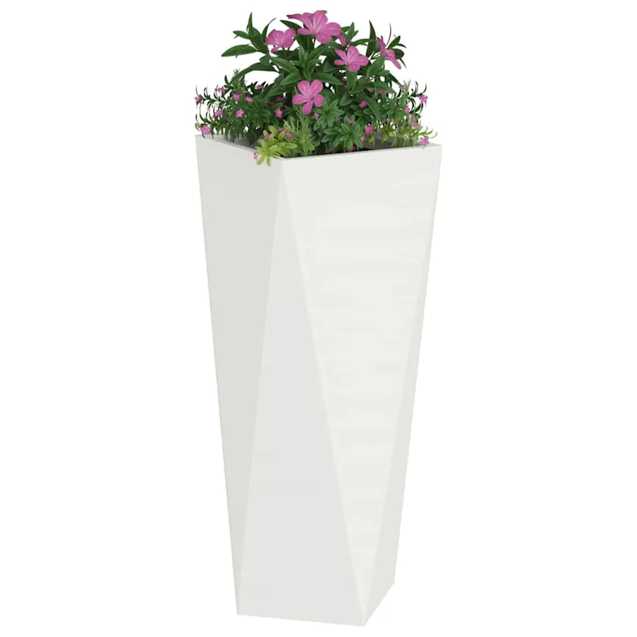Jardinière 2 pc Blanc 30 x 30 x 75 cm Acier - 3