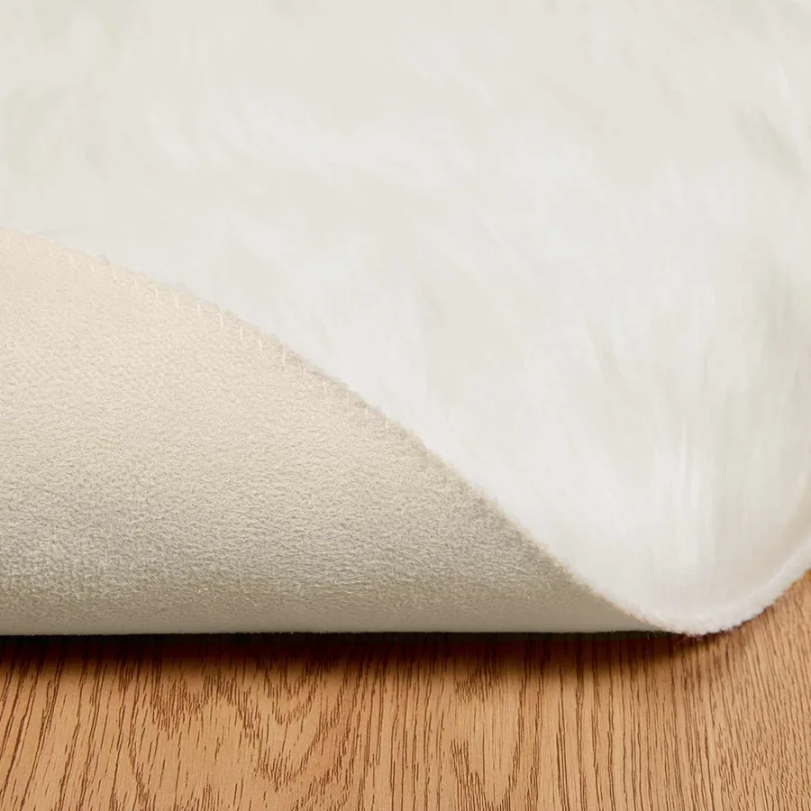 Tapis en fausse TAFALLA Blanc Ø 80 cm Polyester - 6