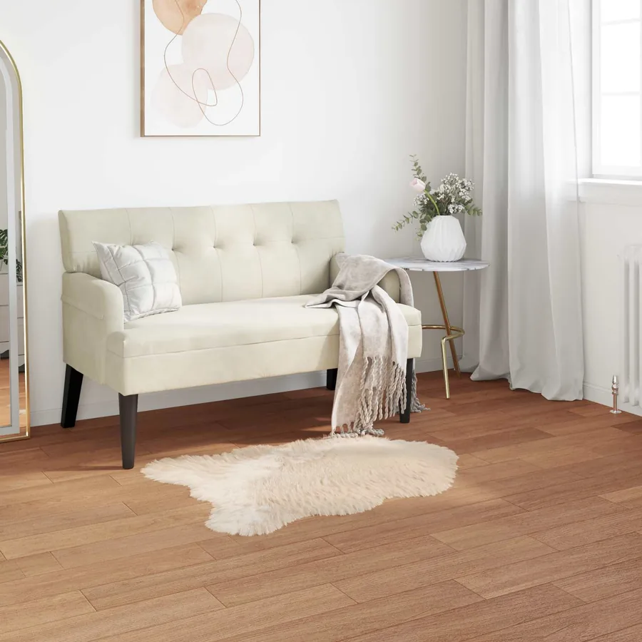 Tapis en fausse TAFALLA Beige 60 x 90 cm Polyester