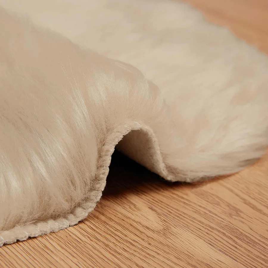 Tapis en fausse TAFALLA Beige 60 x 90 cm Polyester - 9