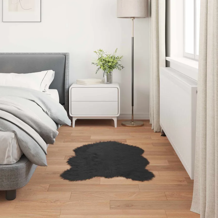 Tapis en fausse TAFALLA Noir 80 x 120 cm Polyester - 4