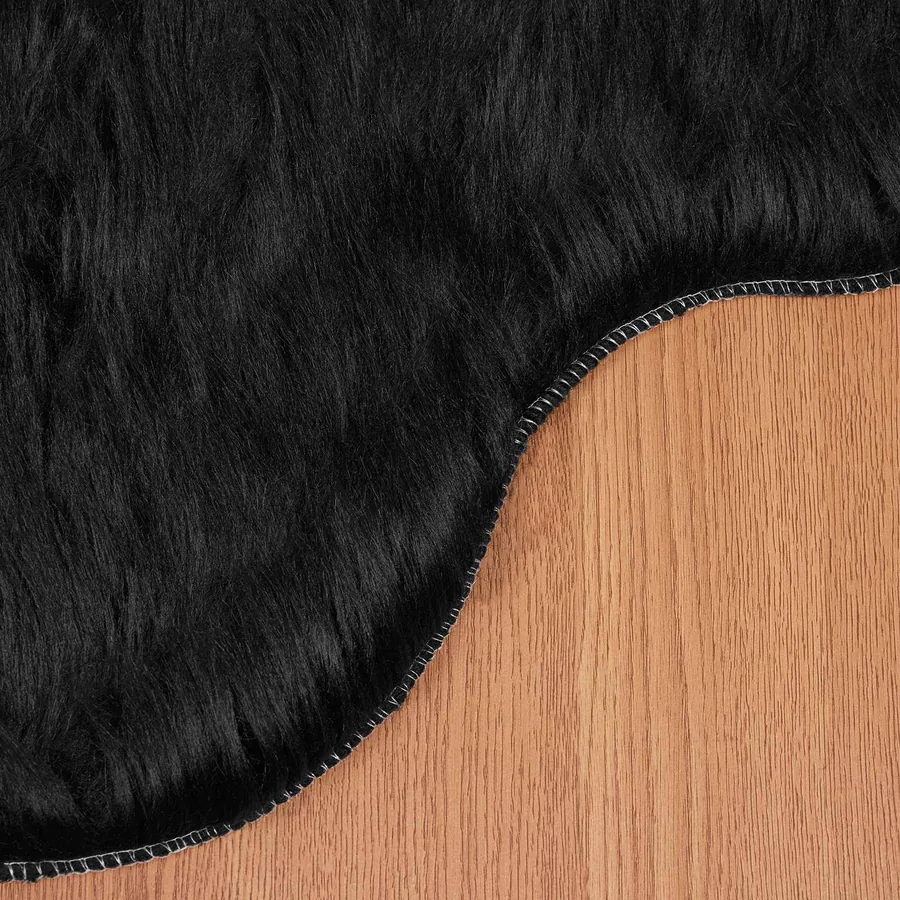 Tapis en fausse TAFALLA Noir 80 x 120 cm Polyester - 7