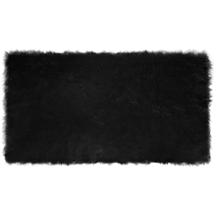 Tapis en fausse TAFALLA Noir 60 x 110 cm Polyester - 2