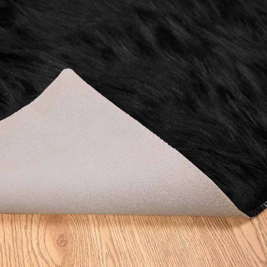 Tapis en fausse TAFALLA Noir 60 x 110 cm Polyester - 7