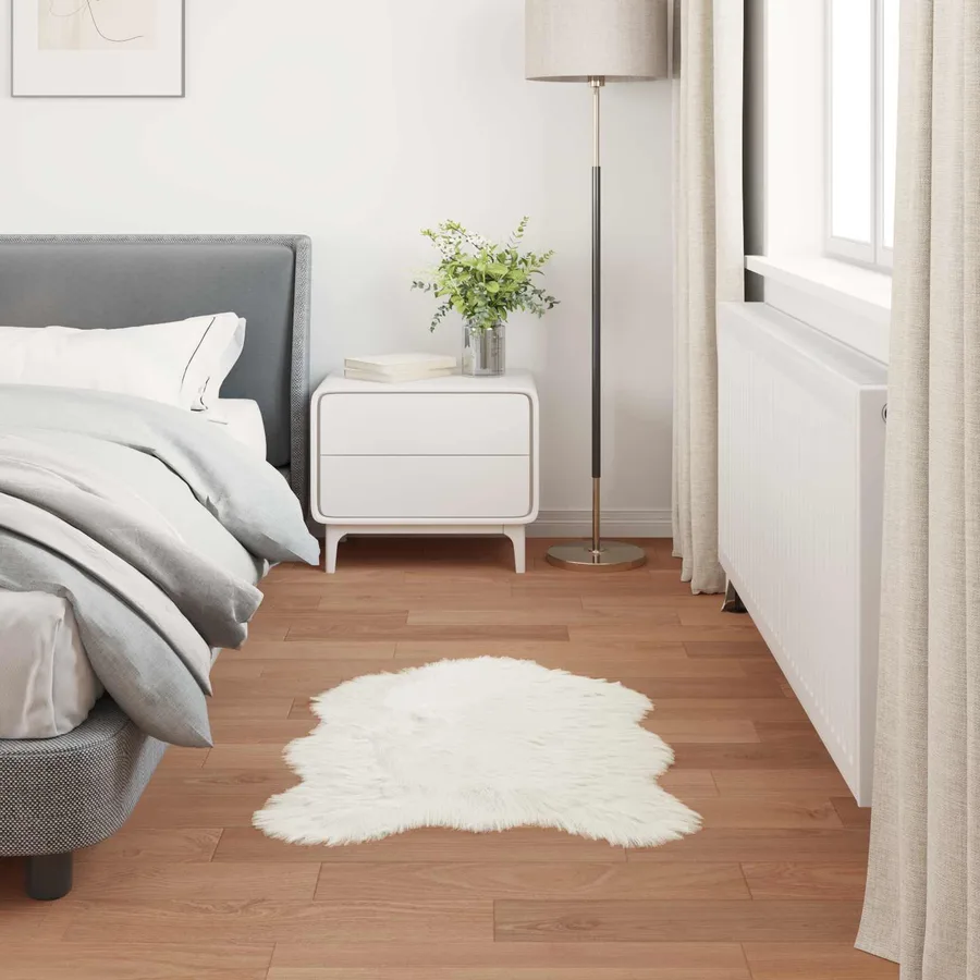 Tapis en fausse TAFALLA Blanc 80 x 120 cm Polyester - 4