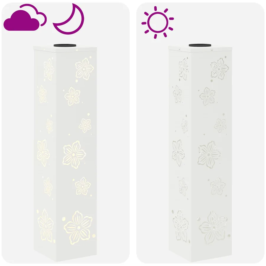 Lumière de chemin LED solaire 2 pcs Blanc chaud 18 x 18 x 80 cm - 13