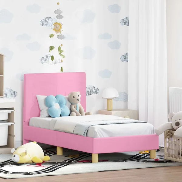 Cadre de lit pour tout-petit avec tête de lit Rose 70 x 140 cm