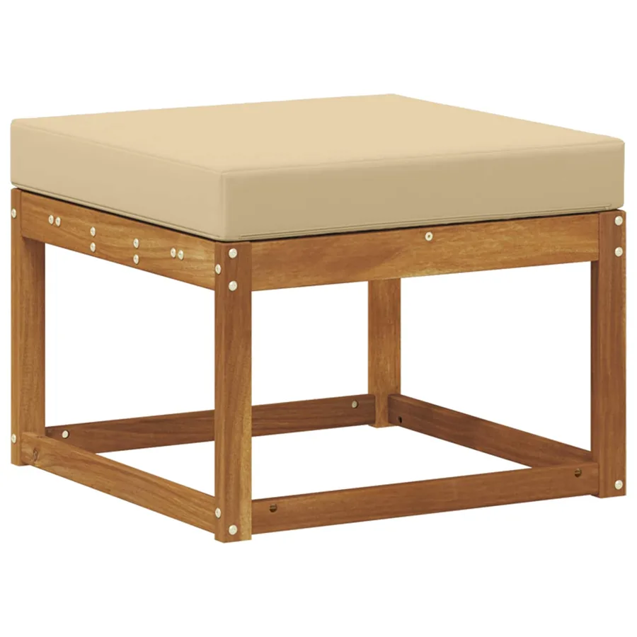 Pouf d'Extérieur Bois d'Acacia Massif Naturel - 5