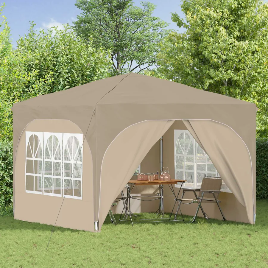 Tente de fête pop-up 290 x 290 x 245 cm Crème - 3