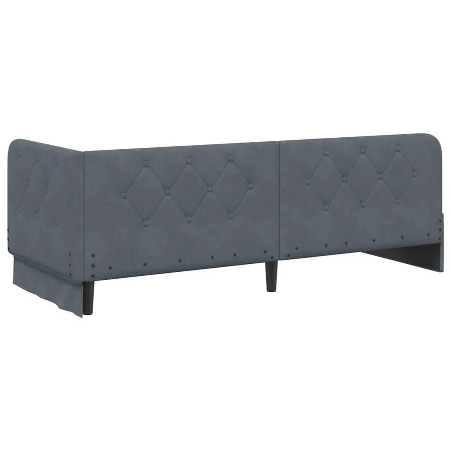 Cadre de lit d'angle Gris foncé 80 x 200 cm Velours - 7