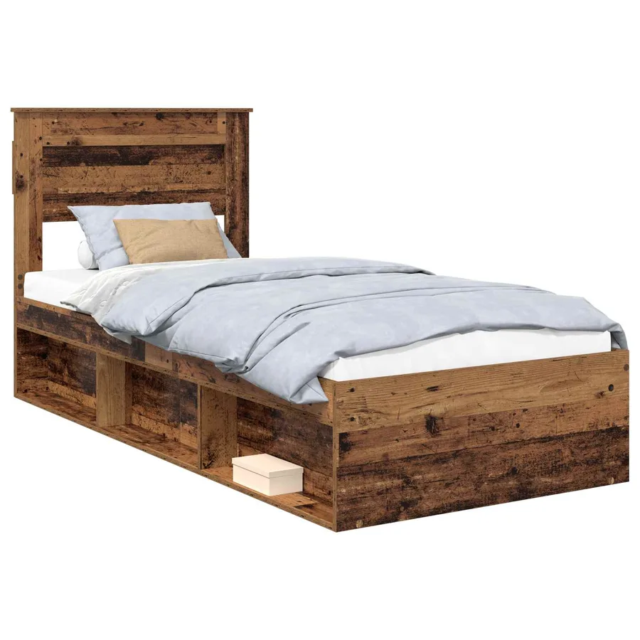 Cadre de lit Bois ancien 100 x 200 cm Bois de pin massif - 2