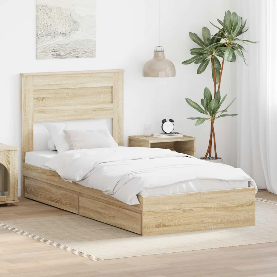 Lit de Rangement Chêne Sonoma 75 x 190 cm Bois d'ingénierie
