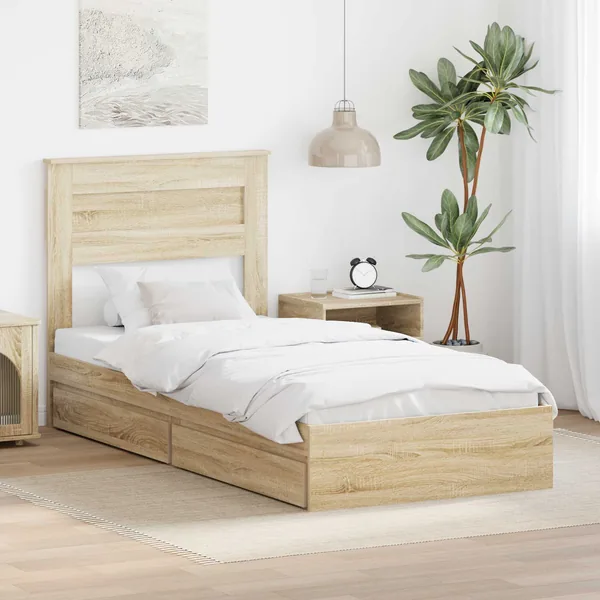Lit de Rangement Chêne Sonoma 75 x 190 cm Bois d'ingénierie