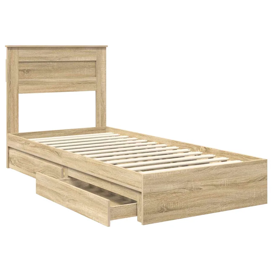 Lit de Rangement Chêne Sonoma 75 x 190 cm Bois d'ingénierie - 5