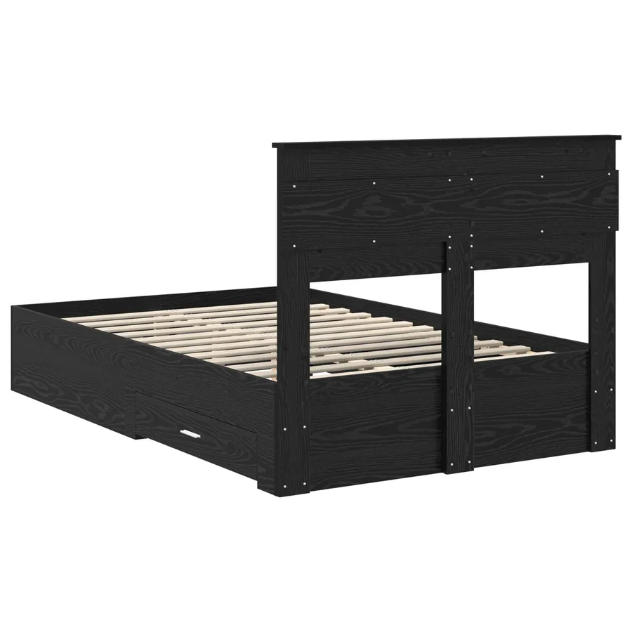 Cadre de lit Chêne noir 120 x 200 cm Bois d'ingénierie - 8