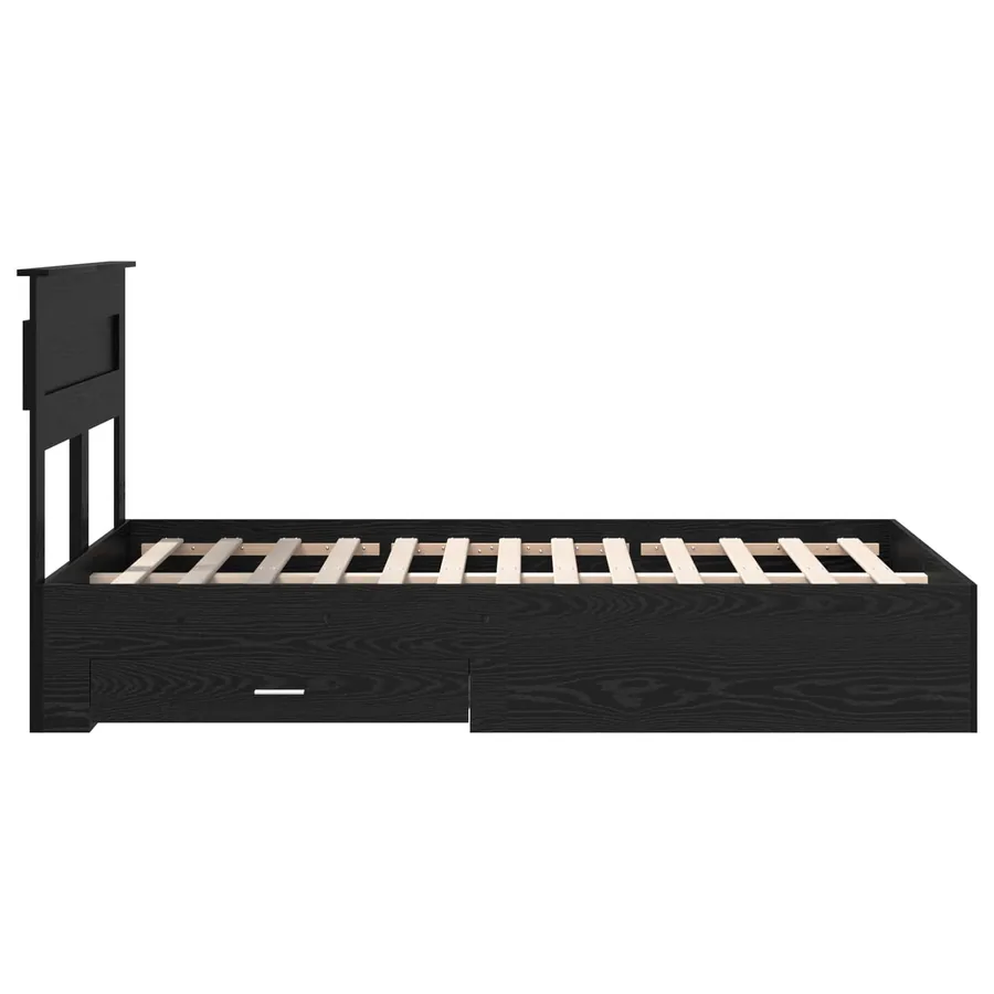 Cadre de lit Chêne noir 120 x 200 cm Bois d'ingénierie - 9