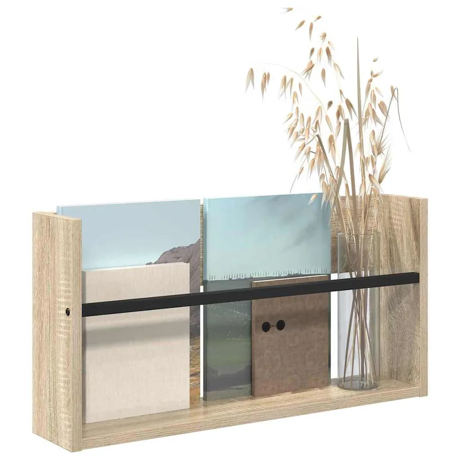 Étagère à magazines avec étagère Chêne Sonoma 60 x 12 x 30 cm - 3
