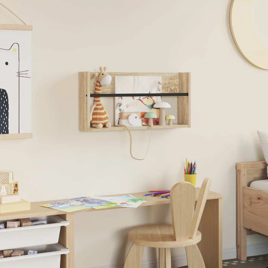 Étagère à magazines avec étagère Chêne Sonoma 60 x 12 x 30 cm - 4