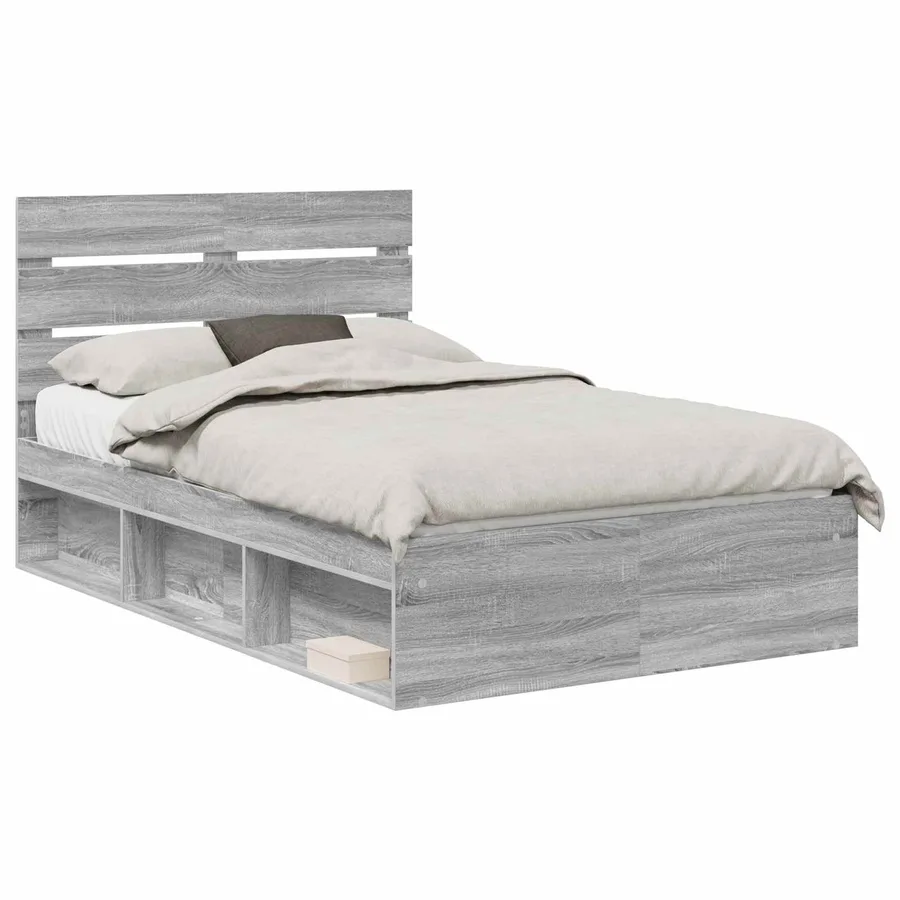 Cadre de lit Gris Sonoma 120 x 200 cm Pin massif - 2