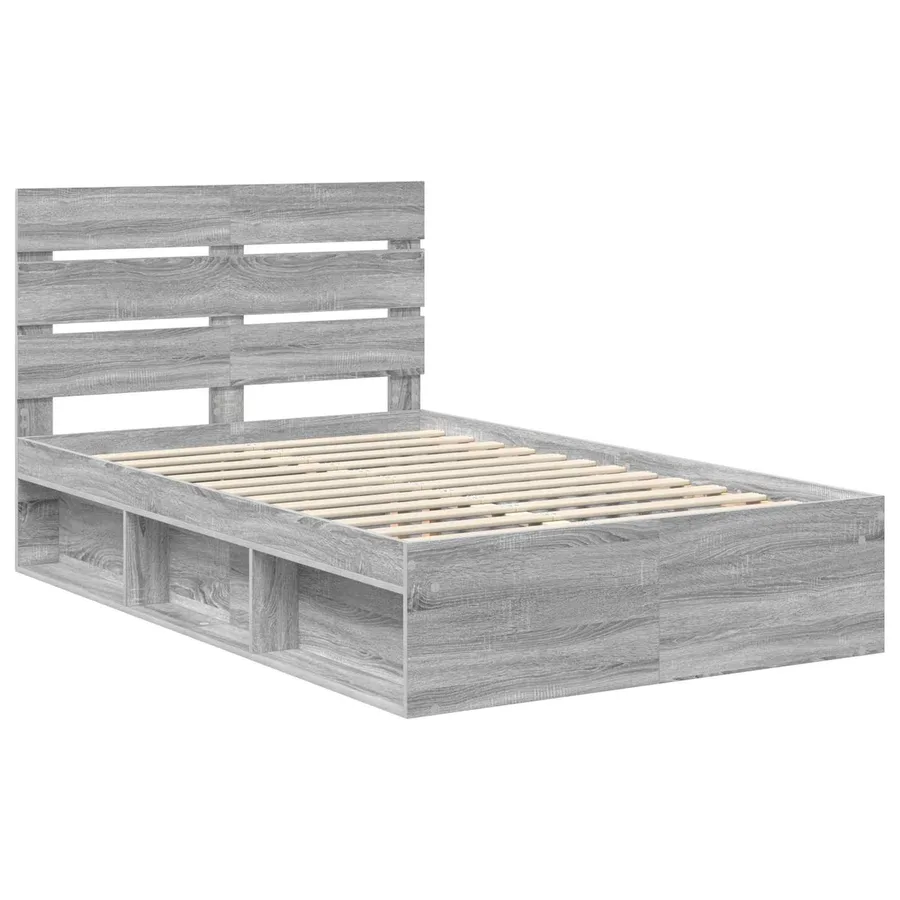 Cadre de lit Gris Sonoma 120 x 200 cm Pin massif - 4