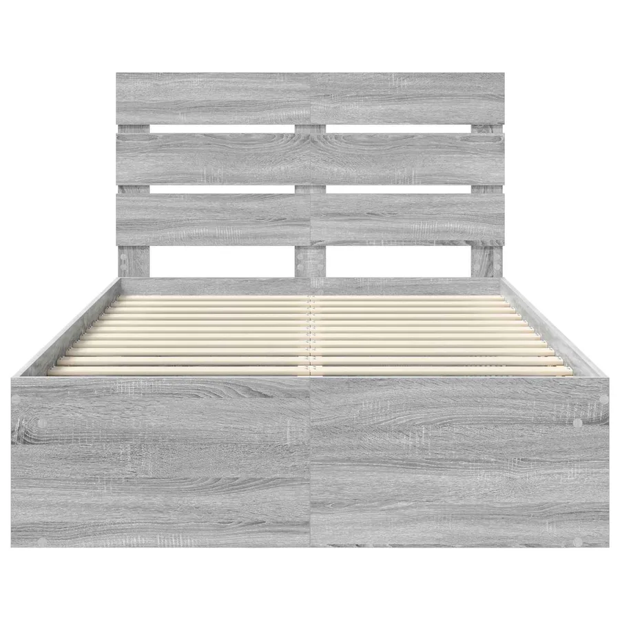 Cadre de lit Gris Sonoma 120 x 200 cm Pin massif - 7