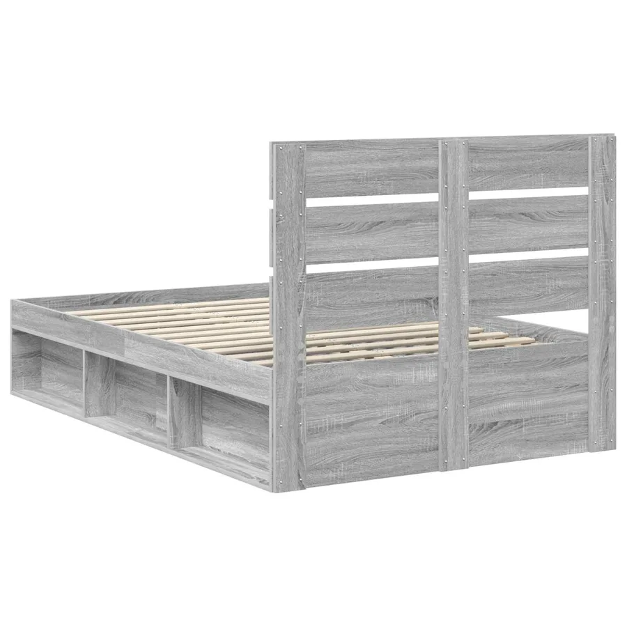 Cadre de lit Gris Sonoma 120 x 200 cm Pin massif - 9