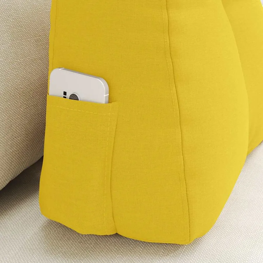 Coussin de Dos Jaune clair 60 x 24 x 50 cm tissu - 5