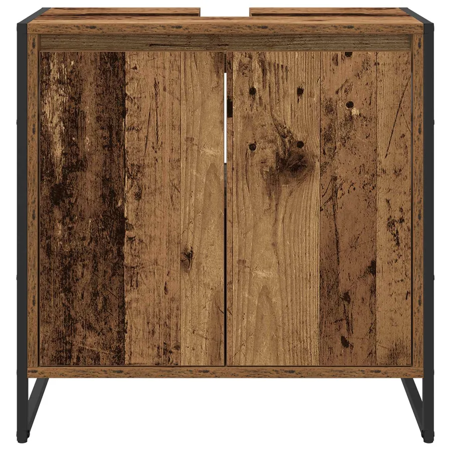 Cabinet de salle de bain avec porte Bois Ancien 60 x 30 x 60 cm - 6