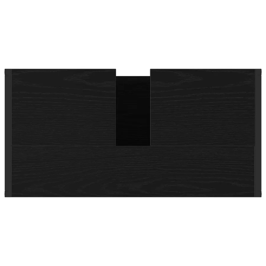 Cabinet de salle de bain avec porte Chêne noir 60 x 30 x 60 cm - 9