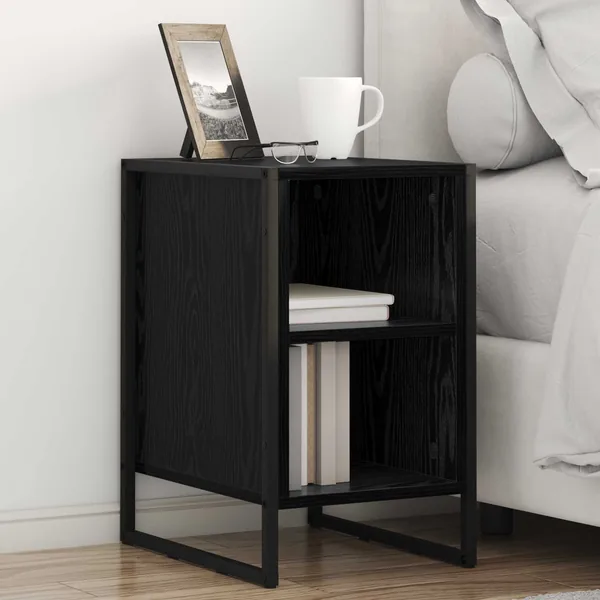 Table de chevet Chêne noir 39.5 x 30 x 50 cm Bois d'ingénierie