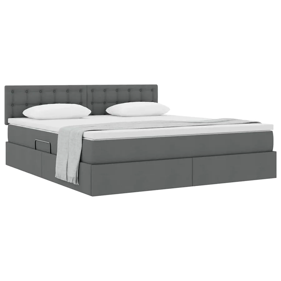 Lit avec rangement et matelas Gris foncé 180 x 200 cm - 3