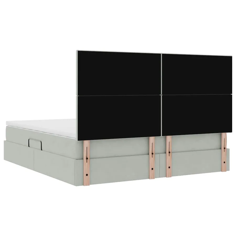 Lit de rangement LED avec matelas Gris clair 180 x 200 cm - 12