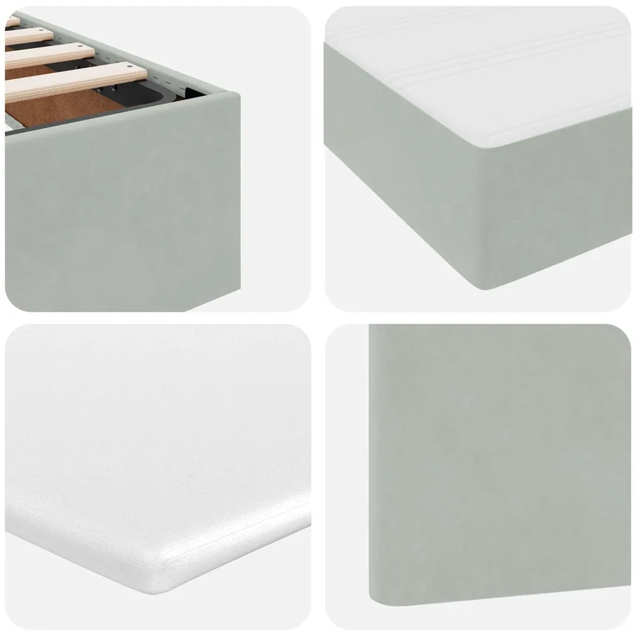 Lit de rangement LED avec matelas Gris clair 180 x 200 cm - 13