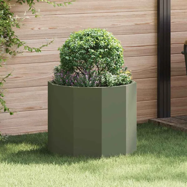 Jardinière Vert olive 60 x 60 x 50 cm Acier