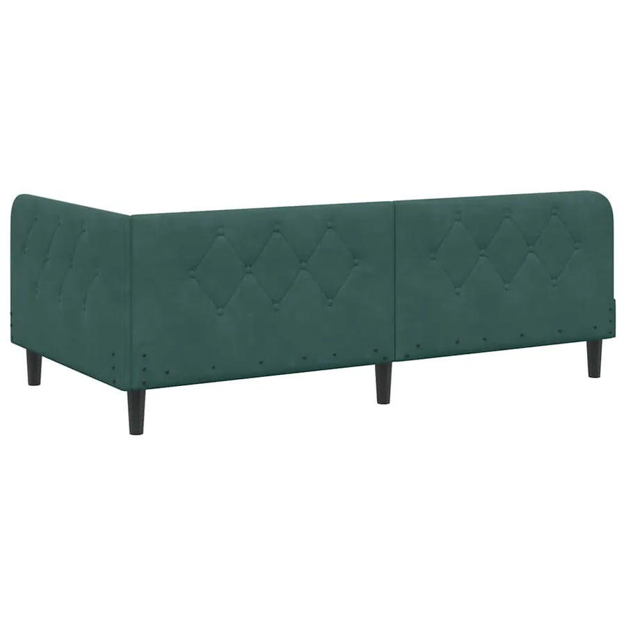 Cadre de lit d'angle Vert foncé 90 x 200 cm Velours - 9