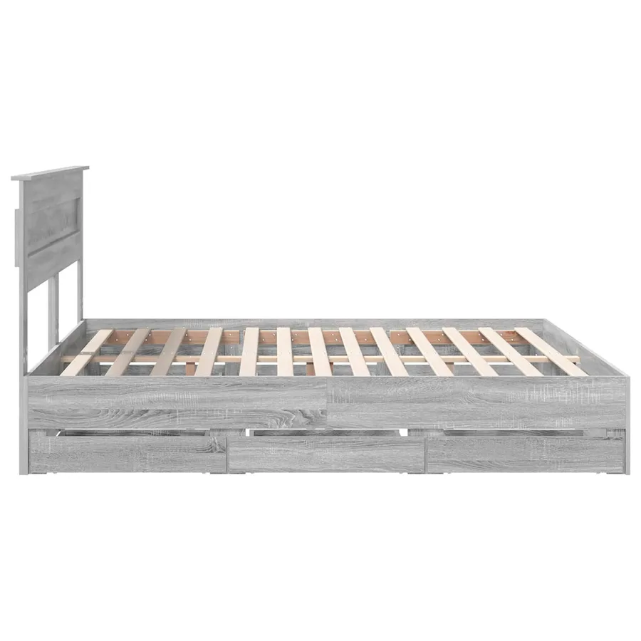 Cadre de lit Gris Sonoma 180 x 200 cm Bois Ingénierie - 4