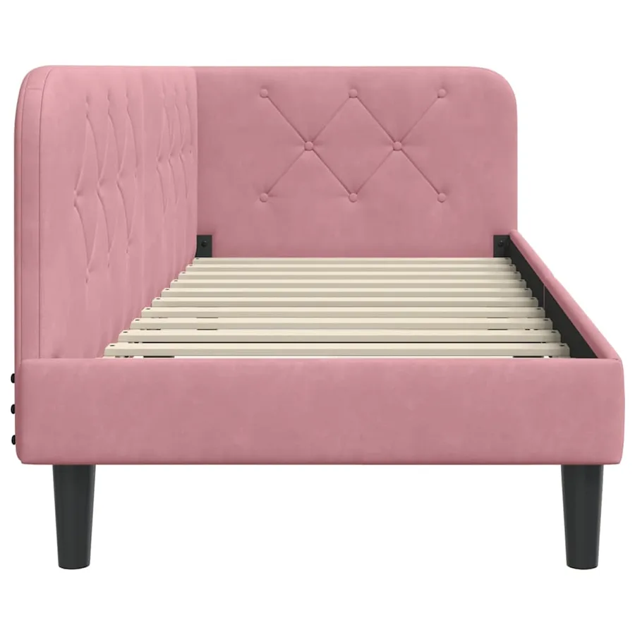 Cadre de lit d'angle Rose 80 x 200 cm Velours - 6