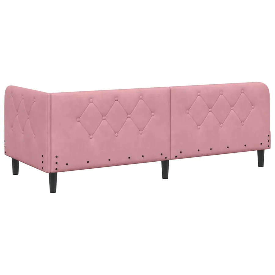 Cadre de lit d'angle Rose 80 x 200 cm Velours - 7
