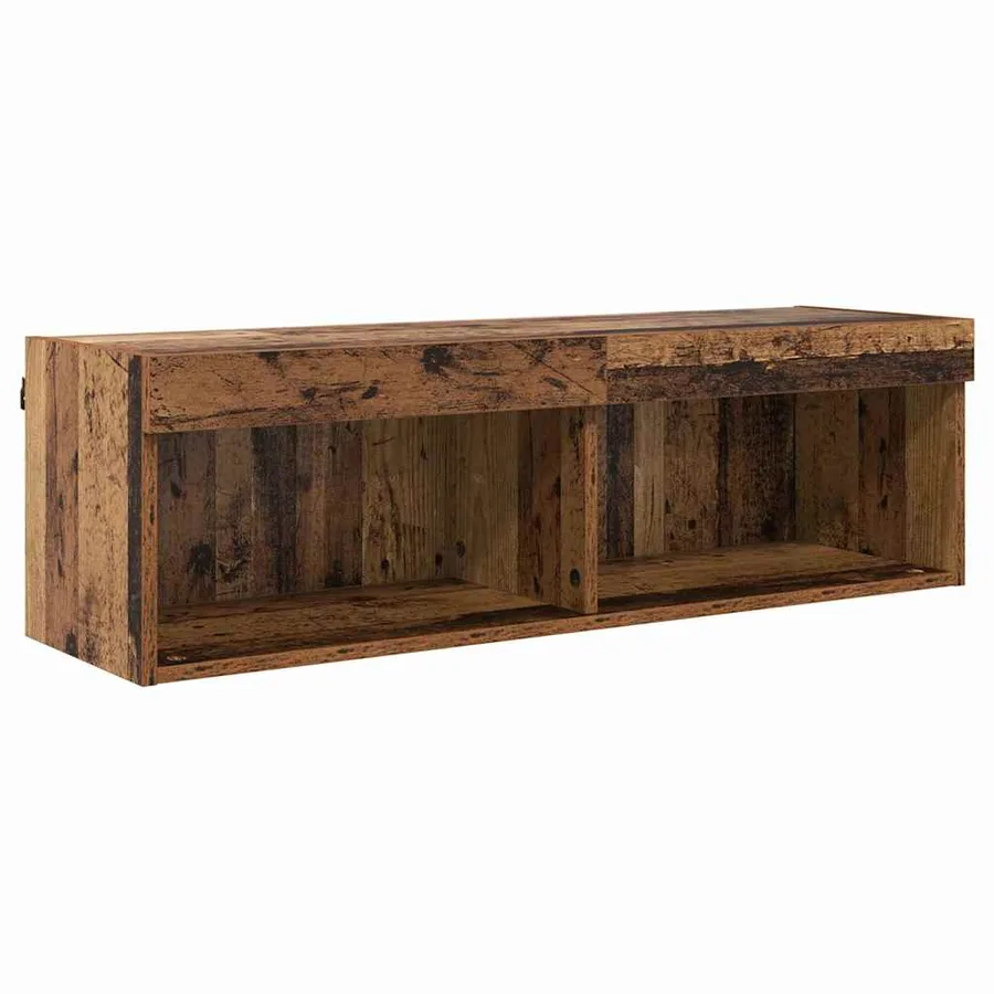 Unités murales TV avec LED 5 pcs Bois ancien Bois d'ingénierie - 9