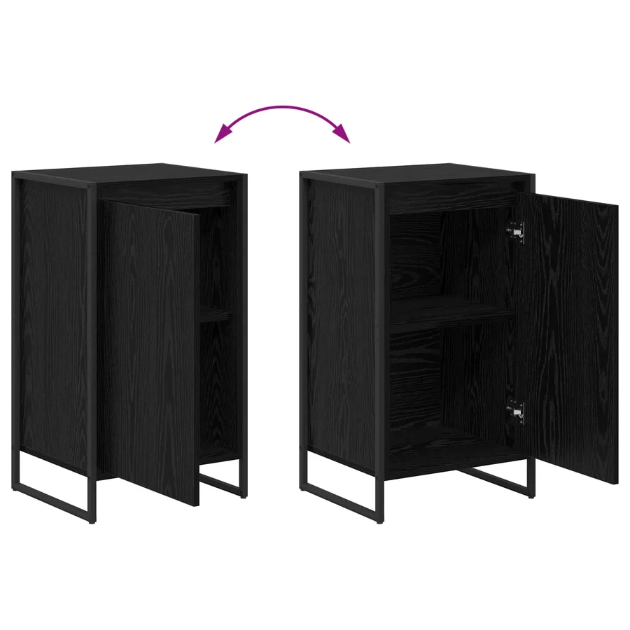 Buffet Chêne noir 43 x 36 x 75,5 cm Bois d'ingénierie - 11
